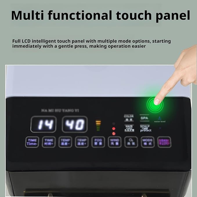 600W Multifunctional Anion Hair Dyeing Machine Hair Oil Machine Stand Up Base Salon Spa Equipment Vertical Steamer(Black1)