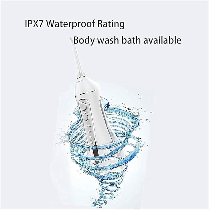 Cordless Dental Oral Irrigator Professional Water Flosser for Teeth Cleaner IPX7 4 Modes with 200ML Tank USB Rechargeable for Travel &amp Home