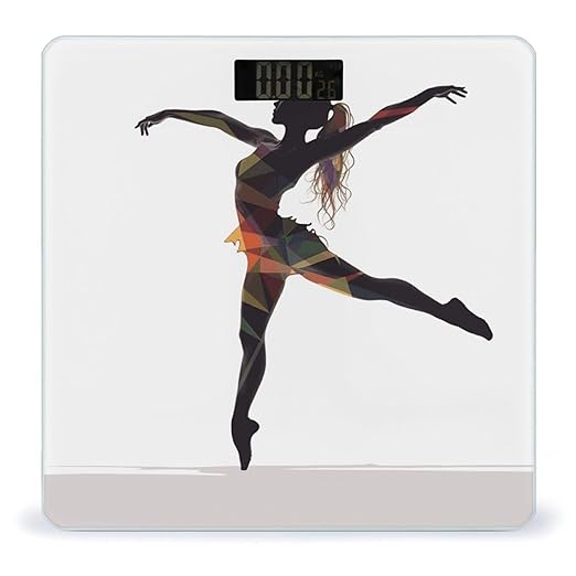 A Dancer Weight Scale Digital Electronic Scales Bathroom Scale Larg LCD Backlight Display High Precisio MeasurementsTempered Glass