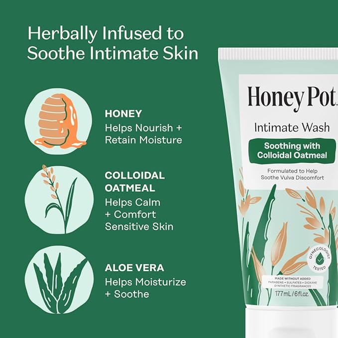 The Honey Pot Company - Feminine Anti-Itch Soothing Wash &amp Anti-Itch Spray Bundle - At Home or On the Go Wash &amp Medicated Spray to Relieve Itching &amp Discomfort - Maximum Strength - Feminin