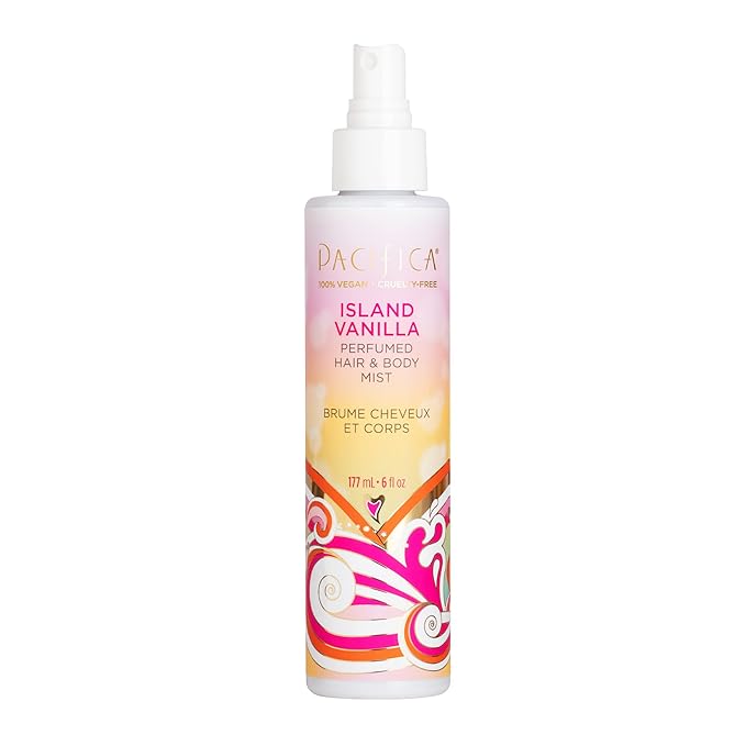 Pacifica Beauty Island Vanilla Hair Perfume &amp Body Spray &amp Beauty Island Vanilla Body Wash with Pump Aloe + Hyaluronic Acid Everyday Cleansing Bath &amp Shower Gel Essential Oils