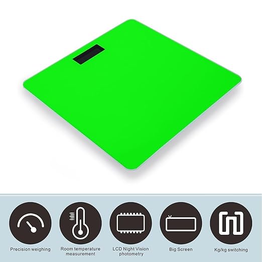 Women's Fashion Automatic Switch Digital Bathroom Weighing Scale Smart Scale Fluorescent Green