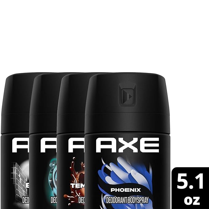 AXE Aluminum-Free Body Spray XL Variety 8-Pack Dark Temptation Black Apollo Phoenix 48H Odor Protection 5.1 Fl Oz Ea