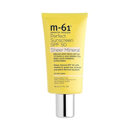 m-61 Perfect Mineral Sunscreen SPF 50 | Reef-Safe Mineral Sunscreen SPF 50 With Vitamin E Green Tea