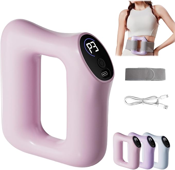 Fast Fat Burning Yoga Ring MassagerFascia Rings MassagersFat Removal and Massage 2 in 1Multifunctional Full-Body Fascia RingsAdjustable 3 Modes/5 Levels of Intensity Massages (Pink)