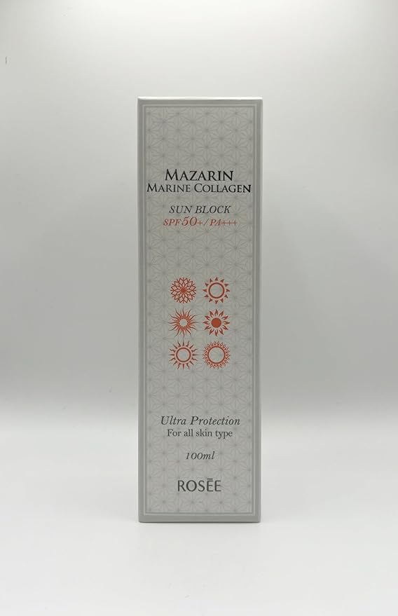 Mazarin Marine Collagen Sun Screen SPF50+ PA+++ Big Size 100ml For All Skin Type/3 IN 1(Brightening+Anti-Wrinkle+Sun Screen)/Made In Korea