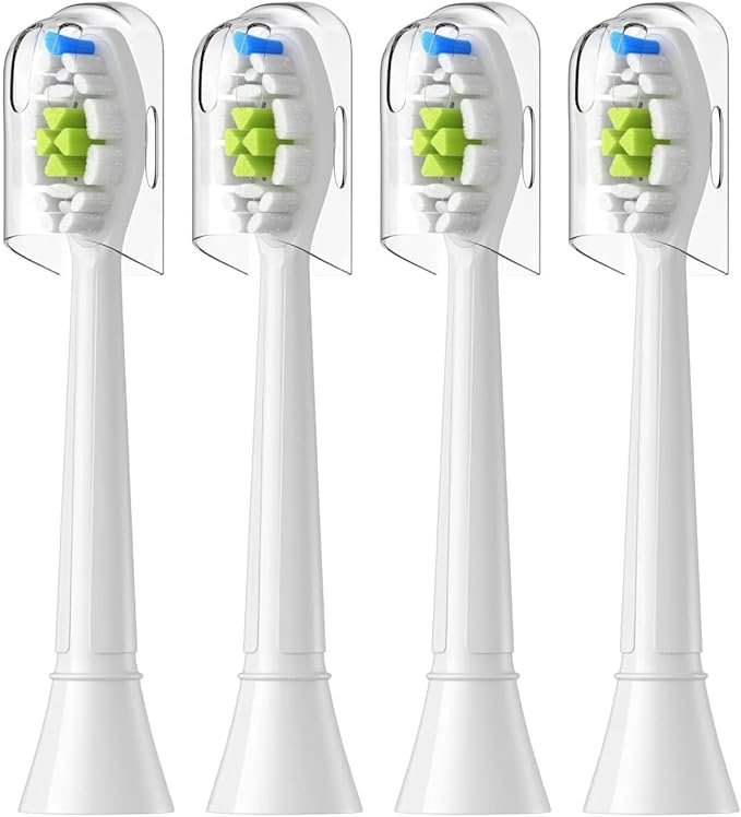 Replacement Brush Heads Compatible for with Sonicare Electric Toothbrush Fit EasyClean Gum Health FlexCare Healthy(4pcs White)
