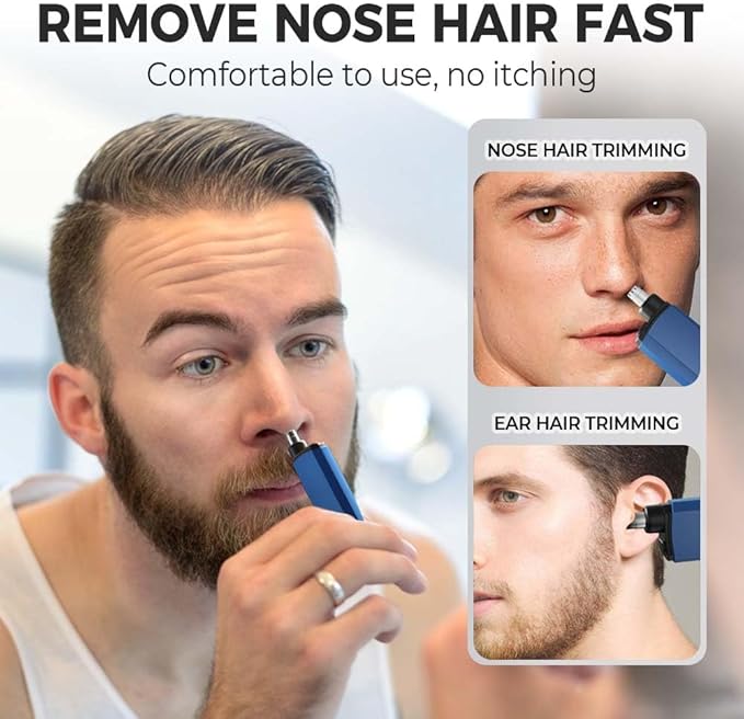 Drkicsy Rechargeable Portable Nose Hair Trimmer for Men and Women Electric Nose Hair Remover Nasal Hair Cutter Shaver (Orange)