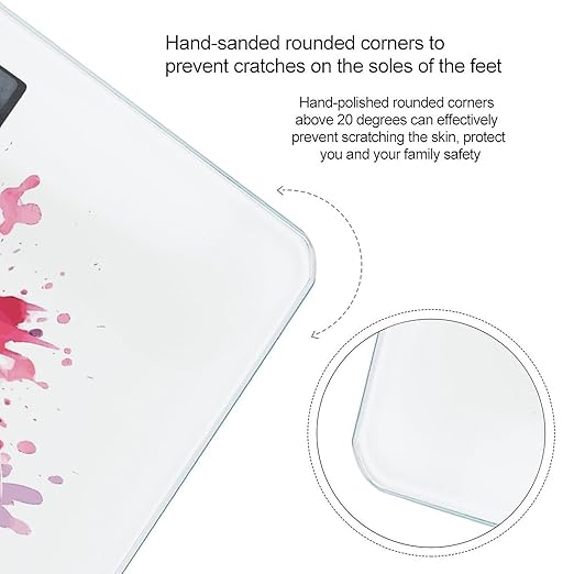 Flamingo Watercolor Smart Scale for Body Weight Accurate Bathroom Scale with LED Display Digital Weight Scales Weighing Machine High Precision Scales for Bath Home