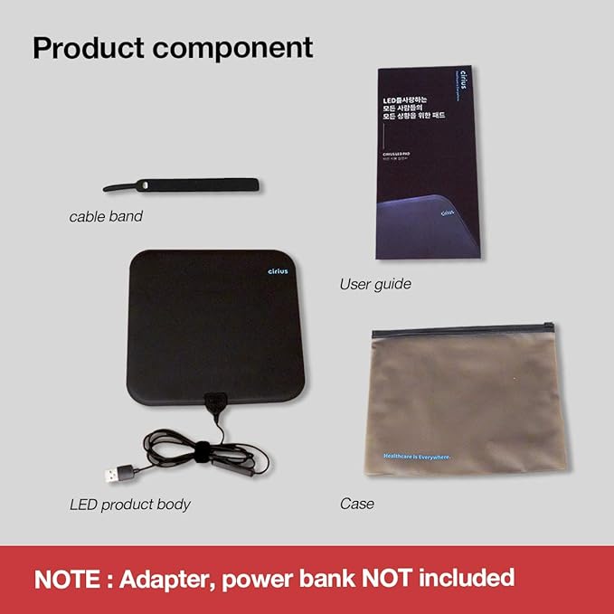 CIRIUS LED Pad Near-Infrared Red Light Therapy Device Home Use Portable Red Light Pad Deep Penetrating Low-Level Light Therapy for Pain Relief Muscle Therapy