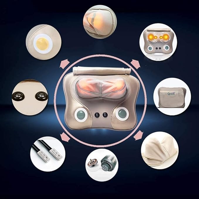 Back Massager Neck Massager Massage Pillow Electric Shiatsu Back Massager Deep Kneading Shoulder Massager for Full Body Muscle