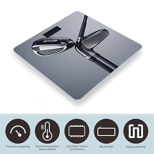 Golf Club Smart Scale for Body Weight Accurate Bathroom Scale with LED Display Digital Weight Scales Weighing Machine High Precision Scales for Bath Home
