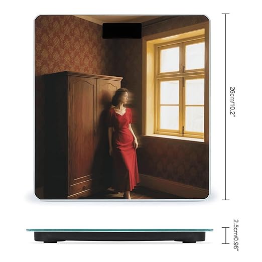 Retro Style Weight Scale Cute Bathroom Scale for Body Highly Accurate Digital Weighing Machine for People Compact LCD Display Scales with Sturdy Toughened Glass Scales