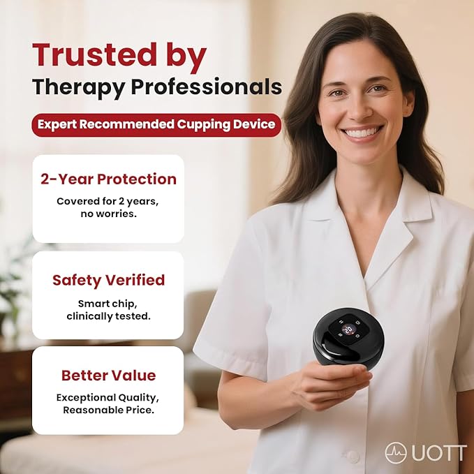 UOTT Original 20 Levels Cupping Kit for Massage Therapy5-in-1 Smart Dynamic Cupping Set with Red Ligh-t Therapy&ampHeat Penetrates for Targeted Pain Relief Knots Aches Muscle Soreness