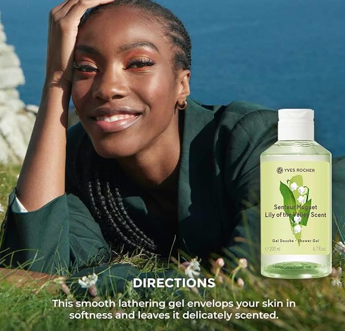 Yves Rocher Green Tea Perfumed Shower Gel Set of 3 Nourishing &amp Moisturizing Body Wash Gentle Cleansing with Organic Cornflower Water 200 ml/6.7 fl.oz