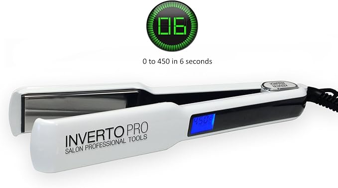 Professional Flat Iron Hair Straightener (110V White) Pro Silver Titanium Plates 1.5 for Keratin Treatments and Salon Heavy Duty Compatible with HSI Flat Iron