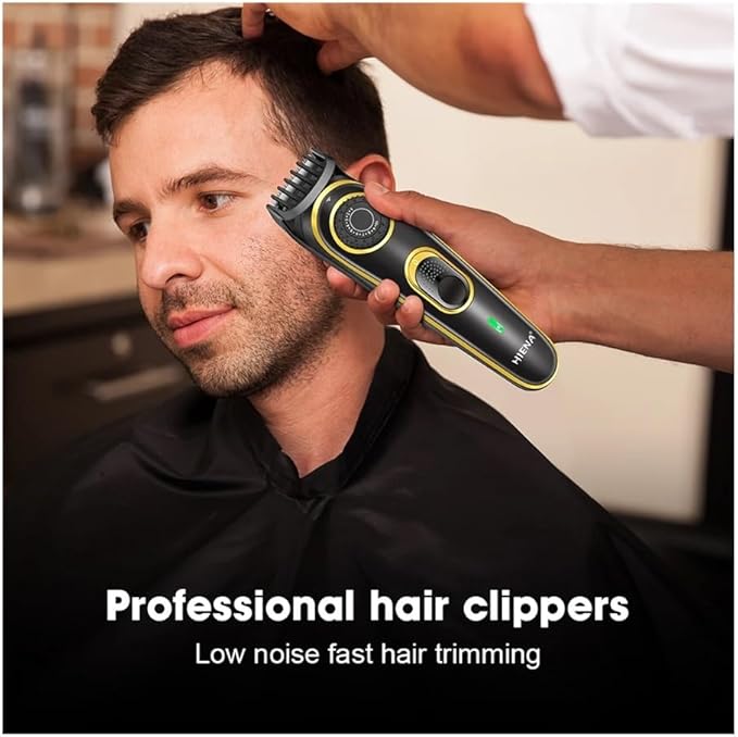 Professional Men's Hair Trimmer Three-Piece Set high-Performance USB Charging Cordless Hairdresser Sharp Men's Razor(3set Blue Black)