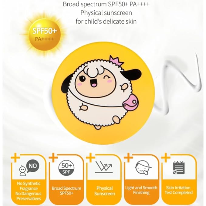 Puttisu Sun Cushion: Kid-Friendly Easy-Pound Mineral Sunscreen - Safe Gentle &amp Fun for Children - EWG Green Rated Natural Ingredients Less Irritation - Family-Friendly Refill Bundle