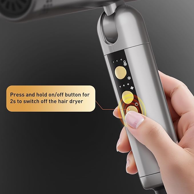 Quico Travel Hair Dryer Dual Voltage 120000 RPM Fast Drying BLDC Pocket Hair Dryers for Women with Concentrator 500M Negative Ions Foldable Blow Dryer with Cold 3 Heat&amp3 Speed Settings