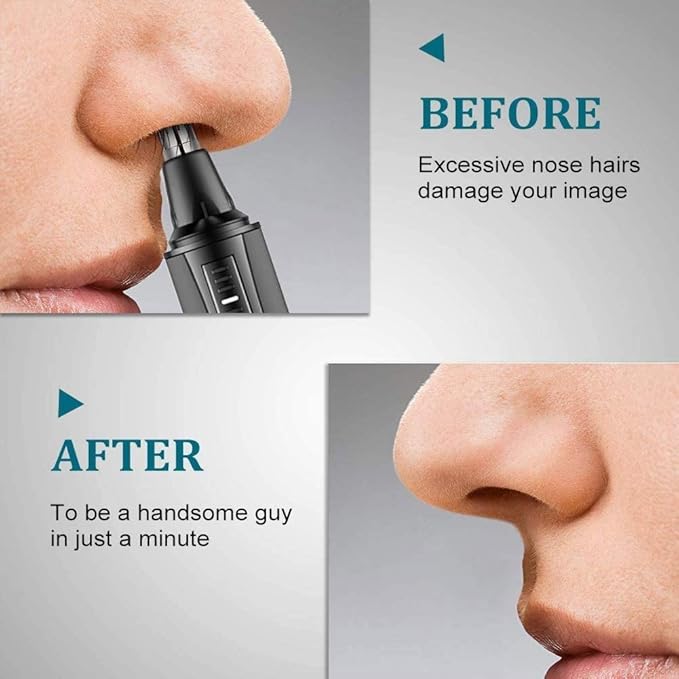 Nose Hair Trimmer-Professional Painless Ear and Nose Hair Trimmer for Men and Women Waterproof Dual Edge Blades for Easy Cleaning 3 in 1 Ear Nose Eyebrow and Facial Trimmer