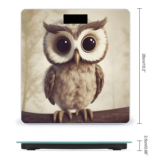 Cute Owl Weight Scale for Body Weight Digital Bathroom Scale High Capacity Accurate Digital Weighing Scales and Easy-to-Read on Backlit LCD Display Scales