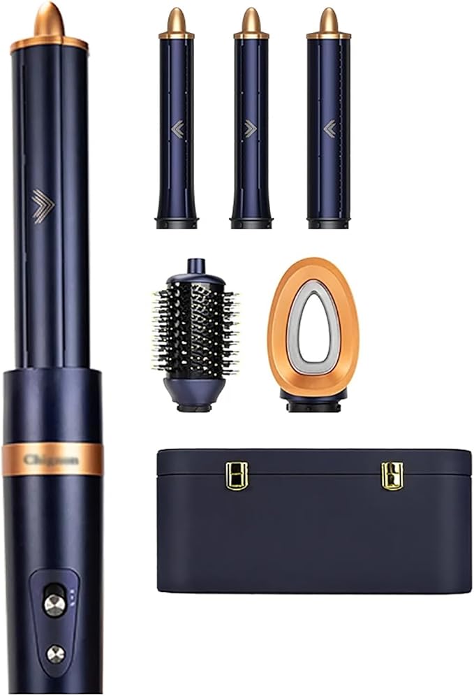 Automatic Curl Hair Curler Volume Waver Air Wrap Rotating Curling Iron 5 in 1 Curling Wand Set with Ceramic Barrel for Long/Medium Hair Include Glove &amp Clips