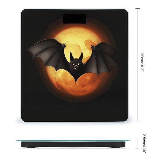 Halloween Bat Weight Scale Digital Electronic Scales Bathroom Scale Larg LCD Backlight Display High Precisio MeasurementsTempered Glass