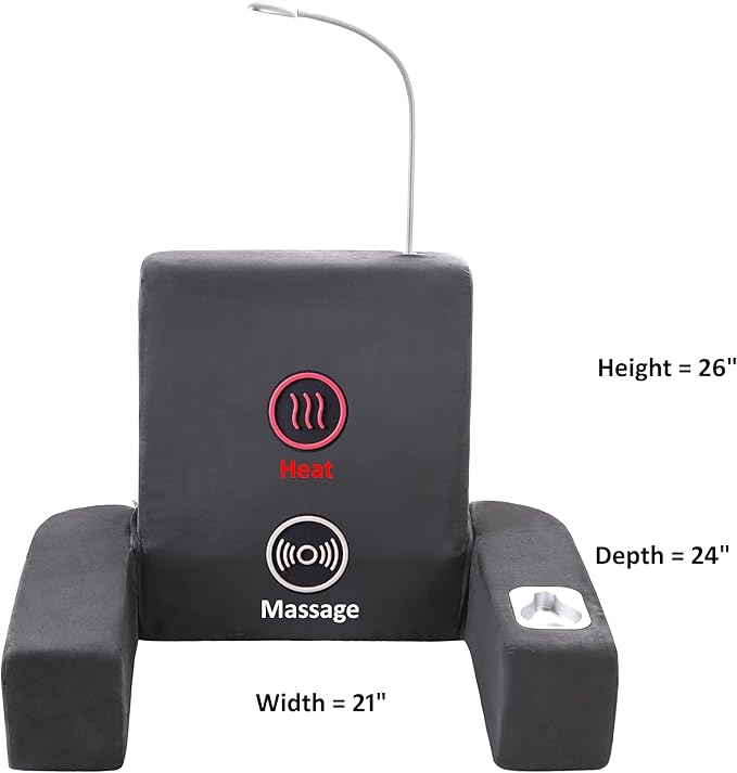 Carepeutic Bed Lounger with Heated Comfort Massager Gray1 Count (Pack of 1)