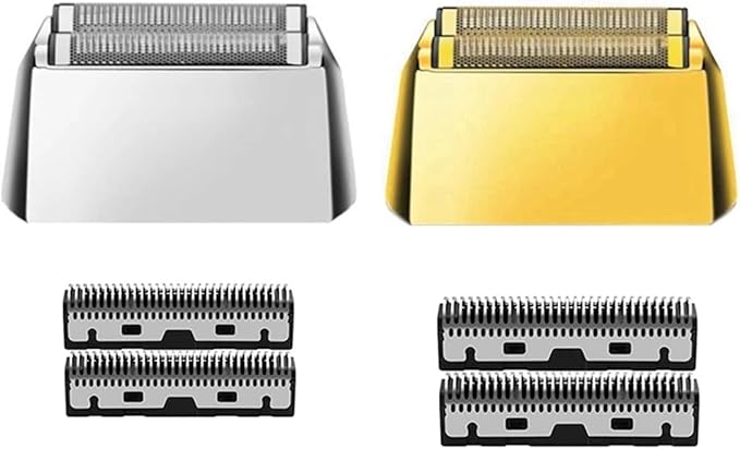 Replacement Foil and Cutter Blades Head Set Compatible with Kemei 2028 Electric Shaver (Gold Or Silver)(Silver Set)