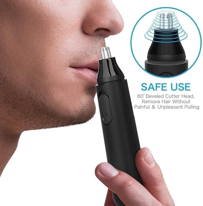 Nose and Ear Hair Trimmer Painless Nose Hair Remover for Men and Women Waterproof Stainless Steel Head Mute Motor Battery Powered