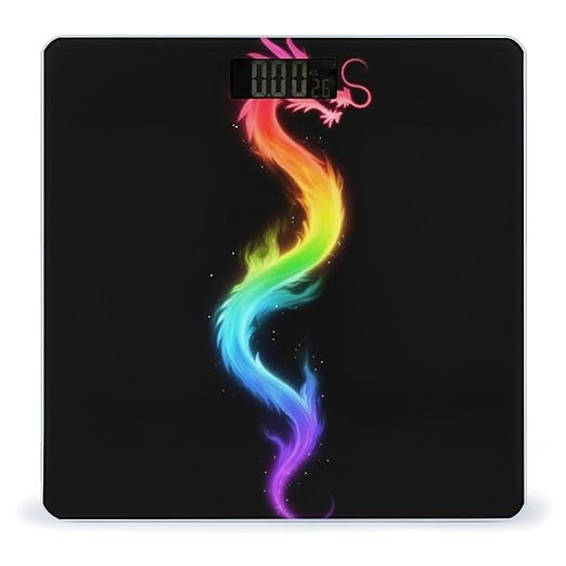 Women's Fashion Automatic Switch Digital Bathroom Weighing Scale Smart Scale Fire Rainbow Dragon