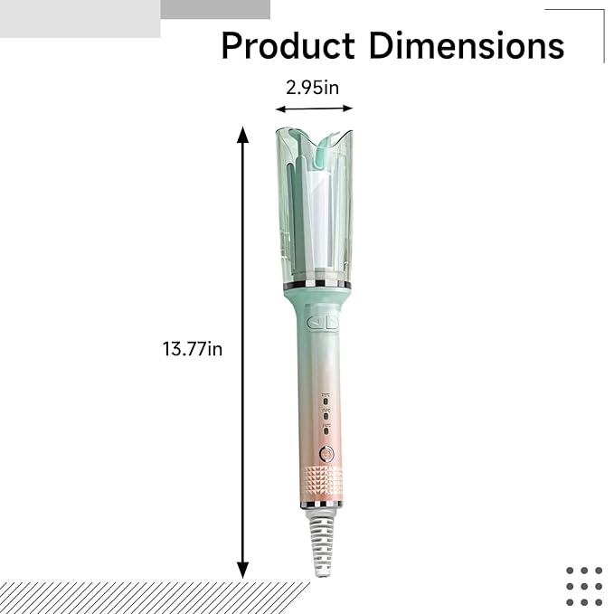 8-Second Wand Curling Hair Curler Hair Automatic For Hairdos Effortless Ceramic Safe Styling Curling Iron Gradient Mint Green Power 30W With Us Plug Beginner-Friendly