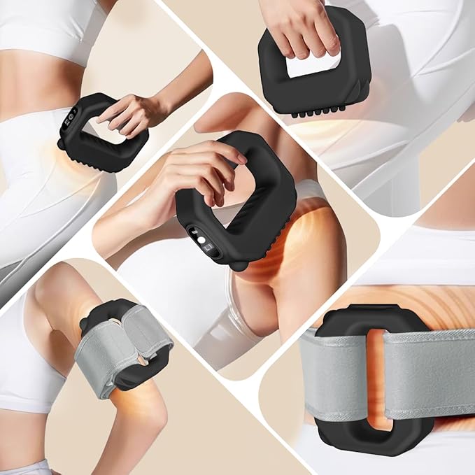 Rechargeable Fascia Ring Massager Vibrating Slimming Belt (Fascia R10) Cordless Deep Tissue Massager with Adjustable Strap for Waist Back &amp Thigh Aids Postpartum &amp Post-Workout Recovery