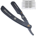 Parker SRXBLK Professional Stainless Steel Clip‑Style Barber Razor – Heavy‑Duty Black Finish with 5 Refill Blades Ergonomic Weight for Barbers &amp Straight Razor Shaving Enthusiasts