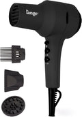 L'ANGE HAIR PowerStyle Turbo Ionic Hair Dryer | 1875 Watt Professional Blow Dryer with Diffuser &amp Concentrator | Multiple Heat &amp Speed Settings for Fast Drying | Salon-Grade Styling Tools Bla
