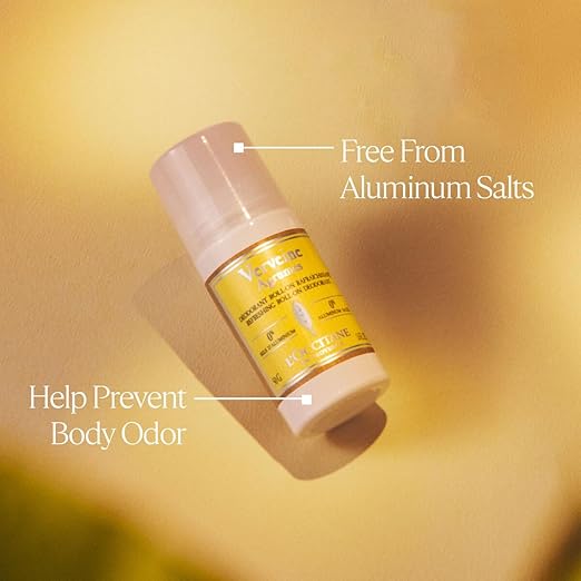 L'OCCITANE Roll-On Aluminum Free Deodorant Reduce Body Odor Refreshing Verbena Eaves De Baux Without Alcohol and Aluminum Salts Made in France