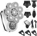 Electric Shavers for Bald Men 6 in 1 Mens Bald Head Electric Shaver Wet/Dry LED Display Faster-Charging Cordless Mens Grooming Kit