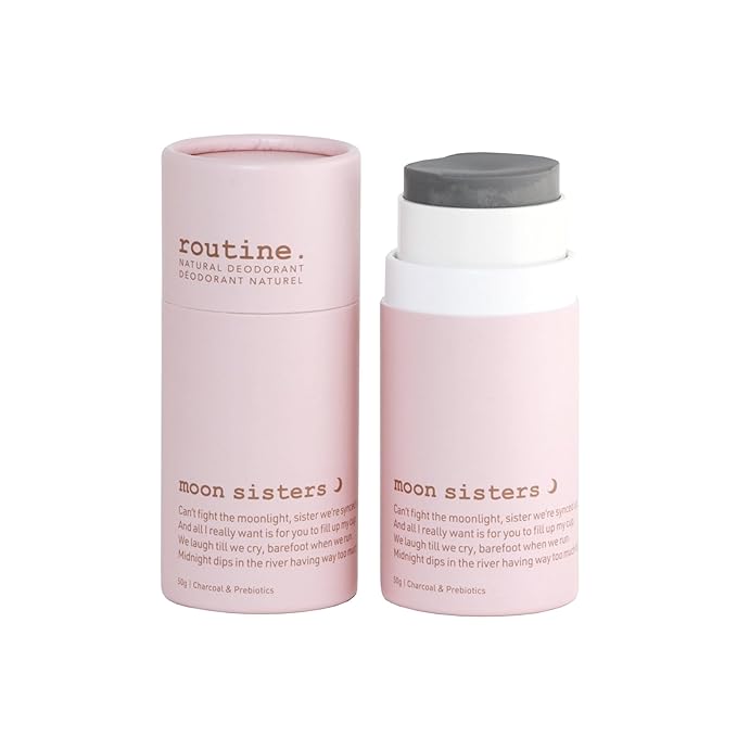 Routine. Natural Deodorant Moon Sisters (Activated Charcoal) Deo Stick | 1.7 Fluid Oz. Natural Deodorant Aluminum Free Natural Deodorant For Women &amp Men | (Stick Formula)
