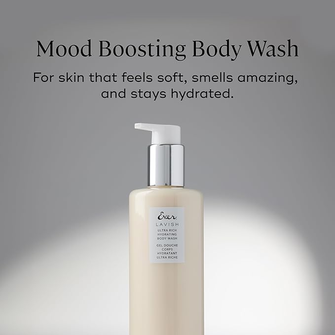 EVER Lavish Ultra Rich Hydrating Body Wash – Shea Butter Argan &amp Coconut Oils with Superfruit Antioxidants &amp Hyaluronic Acid – Moisturizing Citrus-Vanilla Scent 10 fl oz