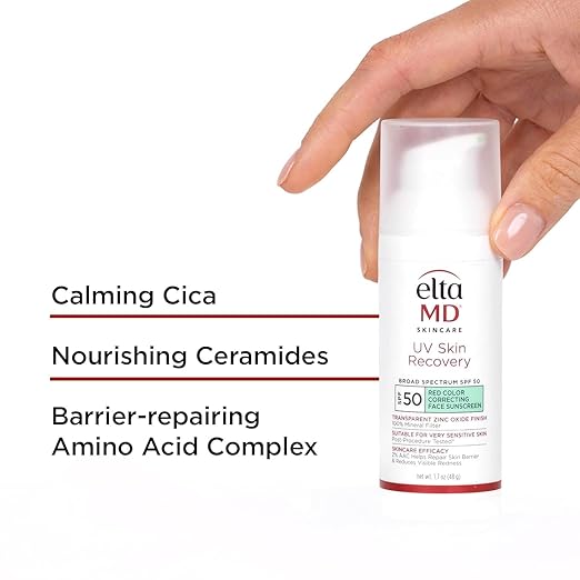 EltaMD UV Skin Recovery Face Sunscreen with Zinc Oxide All Mineral Safe for Sensitive Skin SPF 50