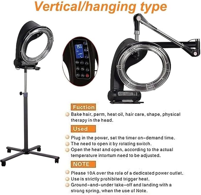 Hair Salon Colour Processor Climazone Orbiting Hair Dryer Hair Heater Professional Beauty Salon Equipment Hairdressing Adjustable Temperatu(Wallmounted)