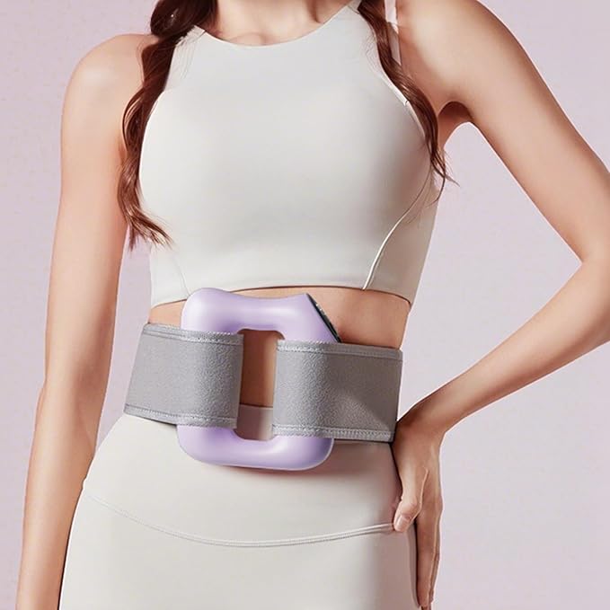 Yoga Ring Massager Multifunctional Portable Full-Body Electric Fascia Ring with Adjustable 3 Modes &amp 5 Levels of Intensity Massage for Fat Burning and Shaping(Pink+Purple)