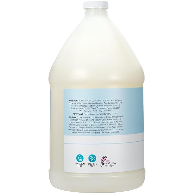Ginger Lily Farms Club &amp Fitness Nourishing Body Wash 100% Vegan &amp Cruelty-Free Bath &amp Shower Gel for Men and Women Rain Water Scent 1 Gallon (Pack of 4)