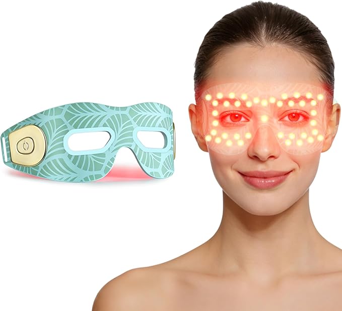 Red Light Therapy Eye Mask – Under Eye Massager for Dark Circles Eye Bags Wrinkles Crow’s Feet &amp Fine Lines Eye Rejuvenation for Men &amp Women