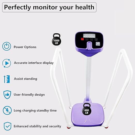 Assist The Elderly in Measuring Weight gain While Standing with an Electronic Scale with armrests Suitable for use in clinics Hospitals Schools Nursing Homes (Armrest Dreamy Purple)