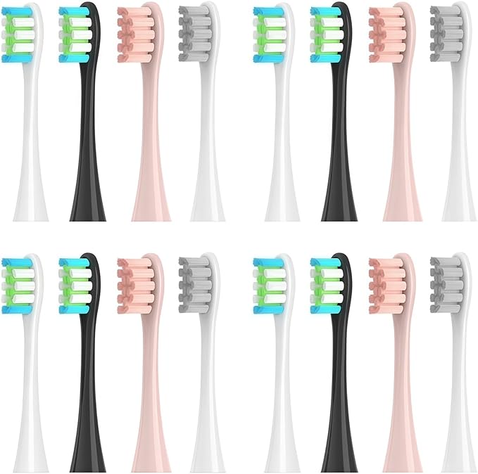 Replacement Brush Heads Compatible with Oclean Sonic X/X Pro/ Z1/ SE / F1 / One / PW01/03/05/07/09 P5 Electric Toothbrush Heads(16 (4 Colors))