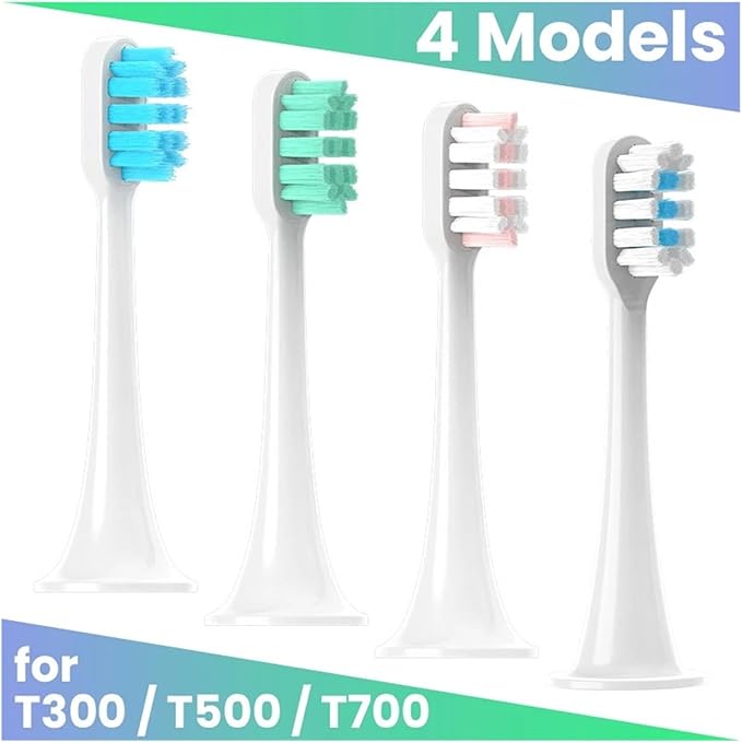 Compatible for T300/T500/T700 Replacement Brush Heads with Caps Sealed Package Soft (14pcs)(White)