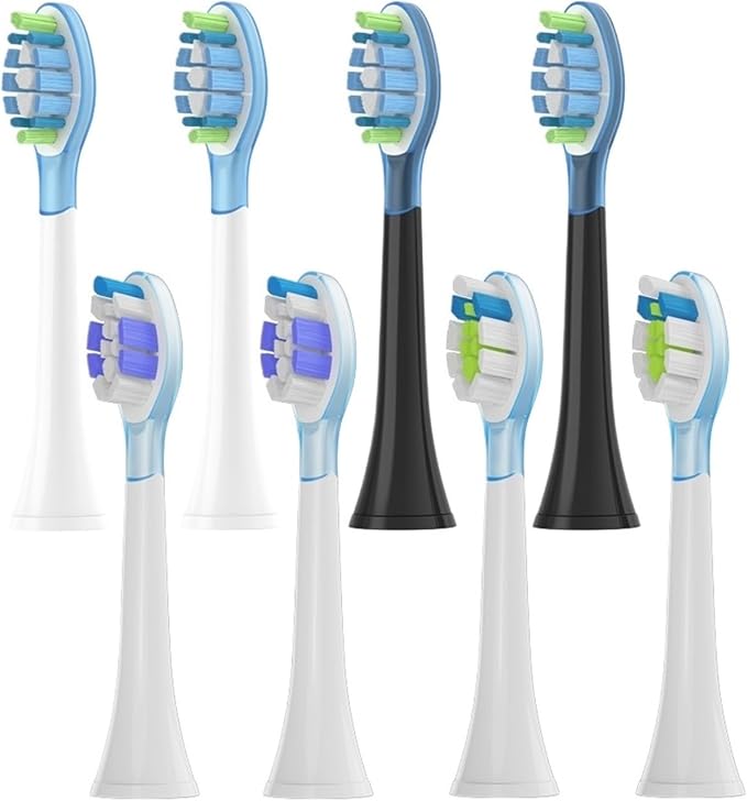 8Pcs Replacement Brush Heads for Electric Toothbrush Soft Bristle(PS Purple)