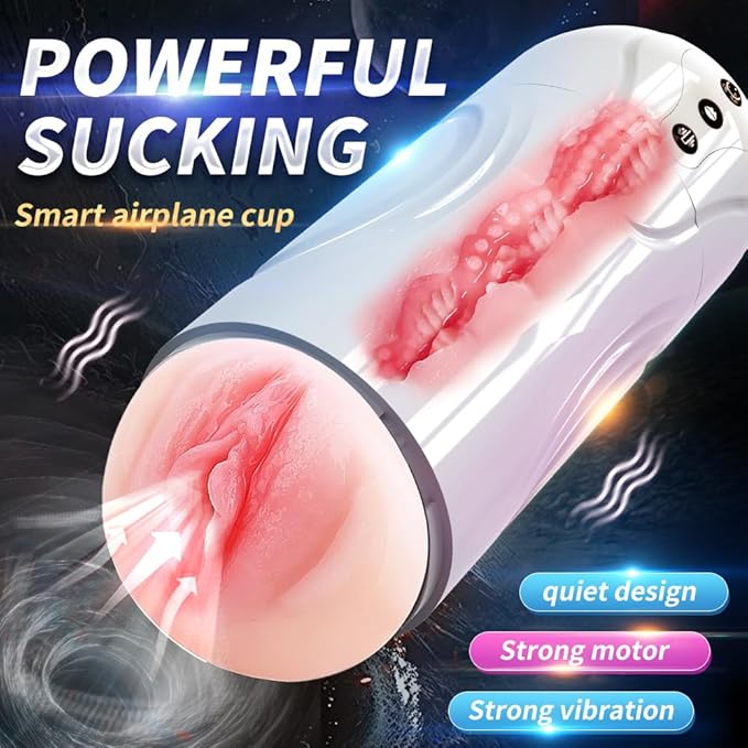 Upgraded Male Masterburbatar Hands Free with Heat 10X Suction &amp Vibration Male Mastusbafor Blowjobob Machine for Man Automatic Tight Sleeve Underwear HQE-110602 (Medium)