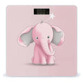 Pink ElephantScale for Body Weight with LCD High Precision Weighing Scales Fashion Sturdy Tempered Glass Weight Scales Easy-to-Read Digital Bathroom Scale for Daily 400lb